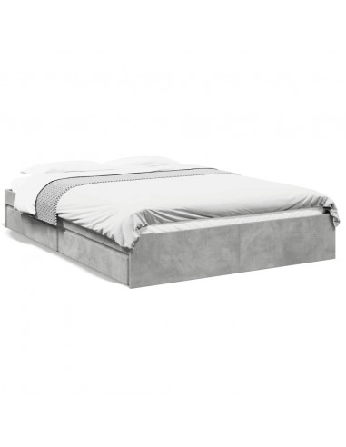 Giroletto Cassetti Grigio Cemento 160x200 cm Legno Multistrato