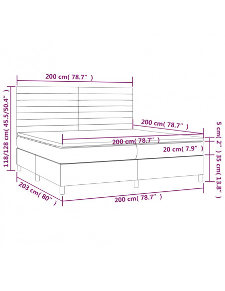 Giroletto a Molle con Materasso Verde Scuro 200x200 cm Velluto