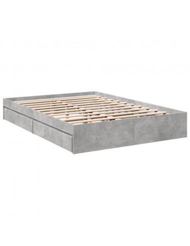 Giroletto Cassetti Grigio Cemento 160x200 cm Legno Multistrato