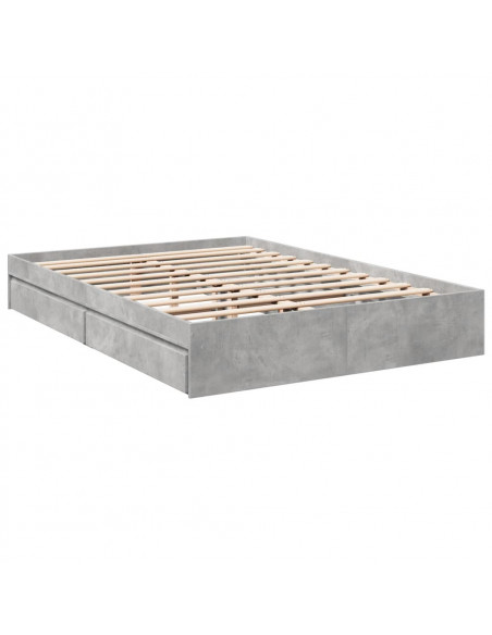 Giroletto Cassetti Grigio Cemento 160x200 cm Legno Multistrato