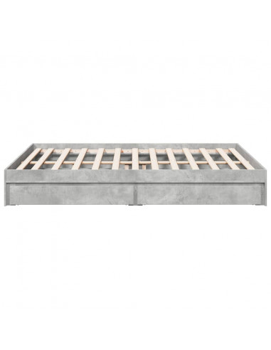 Giroletto Cassetti Grigio Cemento 160x200 cm Legno Multistrato
