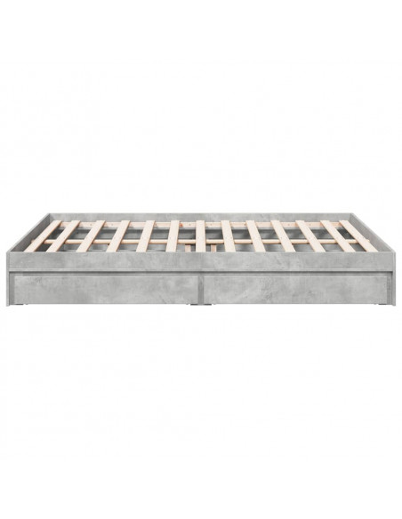 Giroletto Cassetti Grigio Cemento 160x200 cm Legno Multistrato