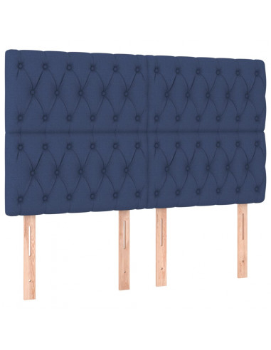 Giroletto a Molle con Materasso Blu 140x190 cm in Tessuto