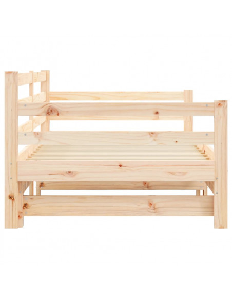 Divano Letto con Letto Estraibile 90x200cm Legno Massello Pino