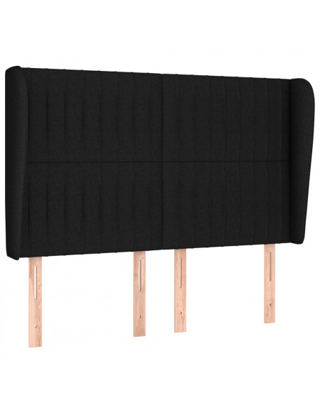 Giroletto a Molle con Materasso Nero 140x200 cm in Tessuto