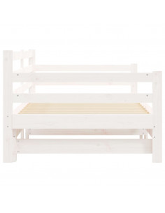 Divano Letto con Letto Estraibile Bianco 90x190cm Massello Pino