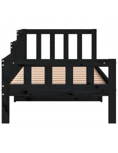 Dormeuse Nera 80x200 cm in Legno Massello di Pino