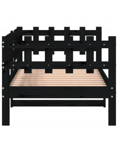 Dormeuse Nera 90x200 cm in Legno Massello di Pino