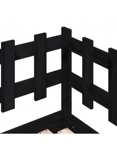 Dormeuse Estraibile Nera 2x(80x200) cm Legno Massello di Pino