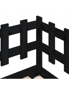 Dormeuse Estraibile Nera 2x(90x200) cm Legno Massello di Pino