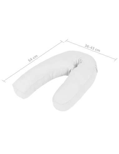 Cuscino per Gravidanza a Forma di J 54x(36-43) cm Bianco
