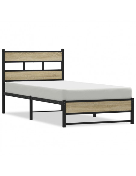 Giroletto senza Materaso in Metallo Rovere Sonoma 107x203 cm