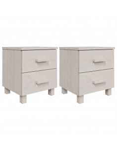 Comodini HAMAR 2 pz Bianchi 40x35x44,5 cm in Legno di Pino 2