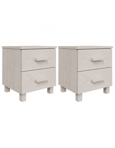 Comodini HAMAR 2 pz Bianchi 40x35x44,5 cm in Legno di Pino