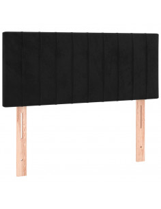 Giroletto a Molle con Materasso Nero 90x200 cm in Velluto