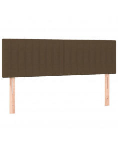 Giroletto a Molle con Materasso Marrone Scuro 140x200cm Tessuto