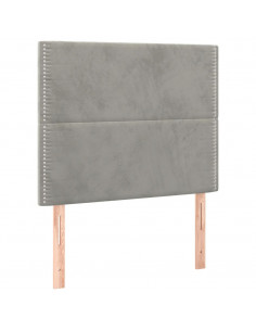 Giroletto a Molle con Materasso Grigio Chiaro 80x200 cm Velluto