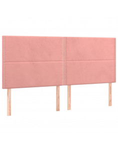 Giroletto a Molle con Materasso Rosa 160x200 cm in Velluto