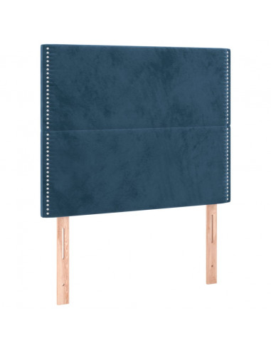 Giroletto a Molle con Materasso Blu Scuro 80x200 cm in Velluto