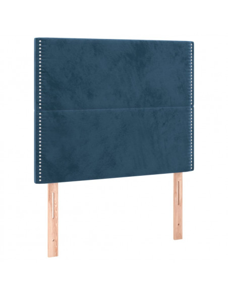 Giroletto a Molle con Materasso Blu Scuro 80x200 cm in Velluto