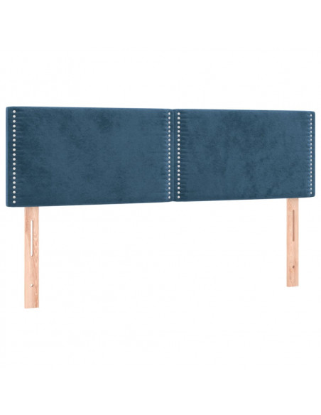 Giroletto a Molle con Materasso Blu Scuro 140x200 cm in Velluto