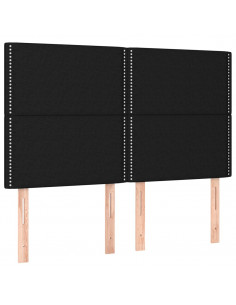 Giroletto a Molle con Materasso Nero 140x190 cm in Tessuto