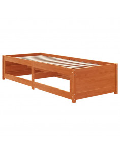 Dormeuse Marrone Cera 90x190 cm in Legno Massello di Pino