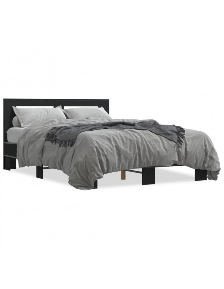 Giroletto Nero 135x190 cm in Legno Multistrato e Metallo