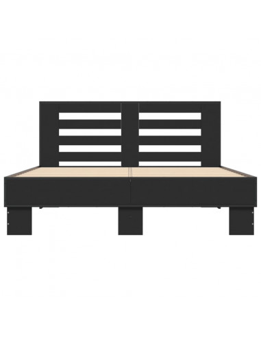 Giroletto Nero 135x190 cm in Legno Multistrato e Metallo