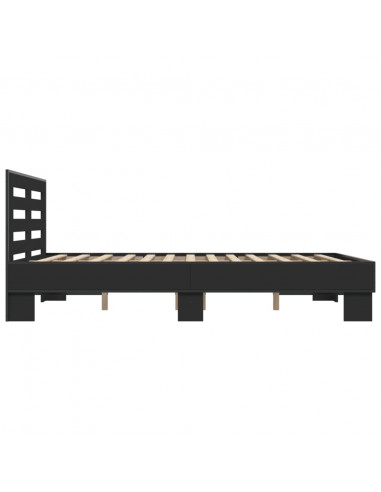 Giroletto Nero 135x190 cm in Legno Multistrato e Metallo