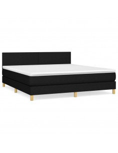 Giroletto a Molle con Materasso Nero 180x200 cm in Tessuto 2