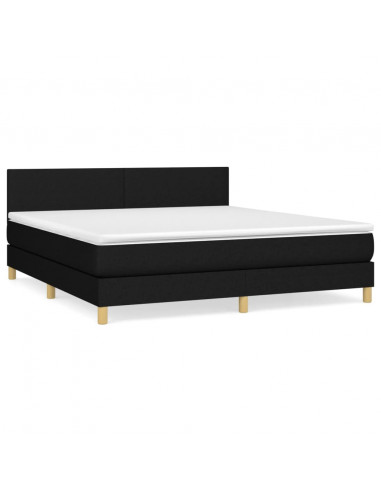 Giroletto a Molle con Materasso Nero 180x200 cm in Tessuto