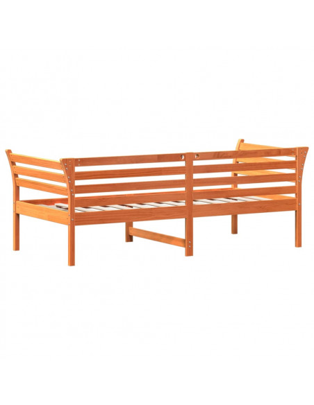 Dormeuse Marrone Cera 90x190 cm in Legno Massello di Pino
