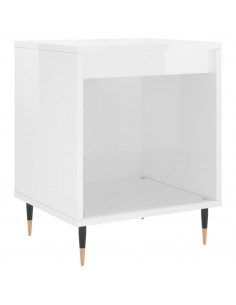 Comodino Bianco Lucido 40x35x50 cm in Legno Multistrato 2