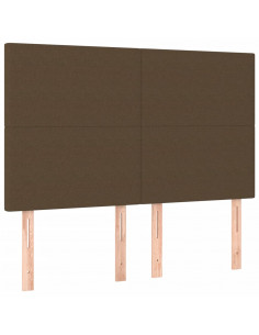 Giroletto a Molle con Materasso Marrone Scuro 140x200cm Tessuto