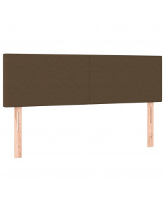 Giroletto a Molle con Materasso Marrone Scuro 140x200cm Tessuto