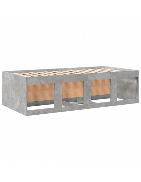 Divano Letto con Cassetti Grigio Cemento 100x200 cm Multistrato