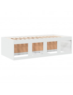Divano Letto con Cassetti senza Materasso Bianco 100x200 cm
