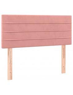 Giroletto a Molle con Materasso Rosa 120x200 cm in Velluto