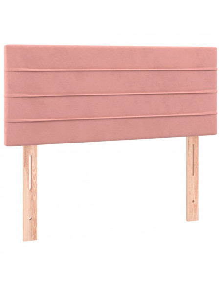 Giroletto a Molle con Materasso Rosa 120x200 cm in Velluto