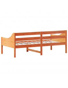 Dormeuse Marrone Cera 90x190 cm in Legno Massello di Pino