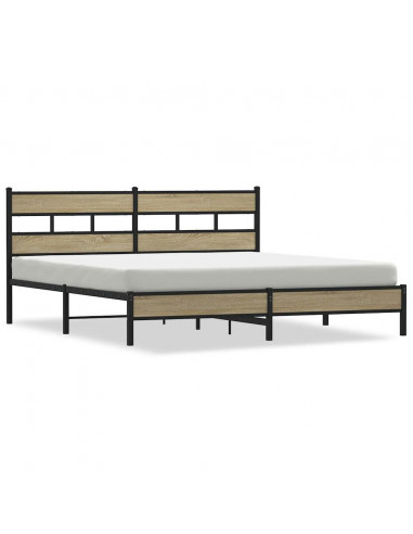 Giroletto senza Materaso in Metallo Rovere Sonoma 193x203 cm