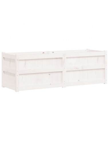 Fioriera da Giardino Bianca 150x50x50 cm Legno Massello di Pino