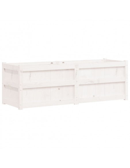 Fioriera da Giardino Bianca 150x50x50 cm Legno Massello di Pino