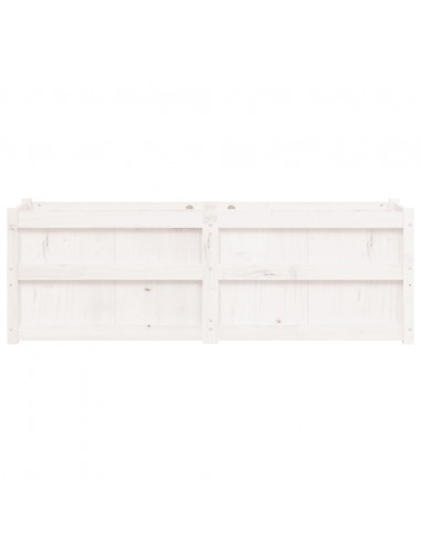 Fioriera da Giardino Bianca 150x50x50 cm Legno Massello di Pino