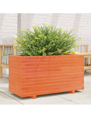 Fioriera Giardino Marrone Cera 90x40x49,5cm Legno Massello Pino