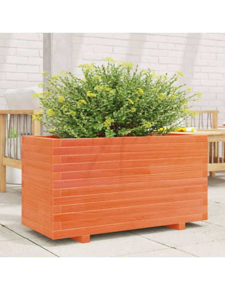 Fioriera Giardino Marrone Cera 90x40x49,5cm Legno Massello Pino