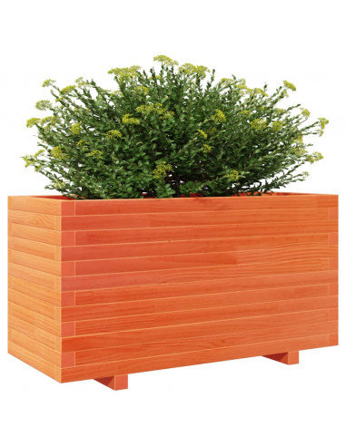 Fioriera Giardino Marrone Cera 90x40x49,5cm Legno Massello Pino