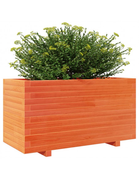 Fioriera Giardino Marrone Cera 90x40x49,5cm Legno Massello Pino
