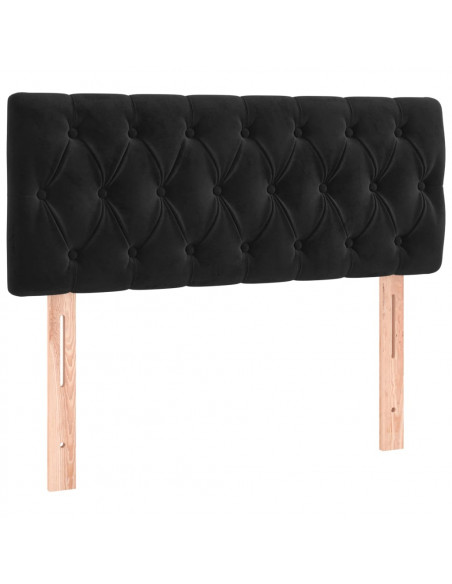 Giroletto a Molle con Materasso Nero 120x190 cm in Velluto